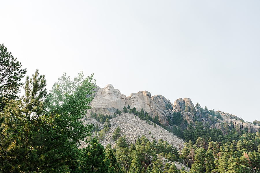 Zoomed out view of Mount Rushmore by Knoxville Wedding Photographer, Amanda May Photos.