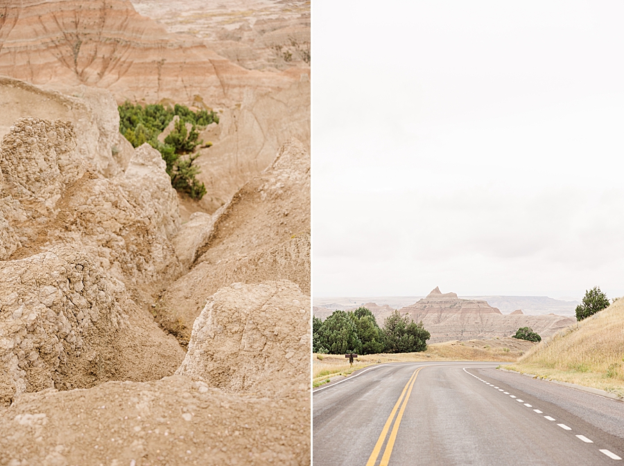 The road in front at Badlands National Park in South Dakota by Knoxville Wedding Photographer, Amanda May Photos.