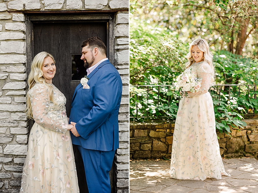 Bride and groom holding hands at Knoxville Botanical Gardens Wedding by Amanda May Photos