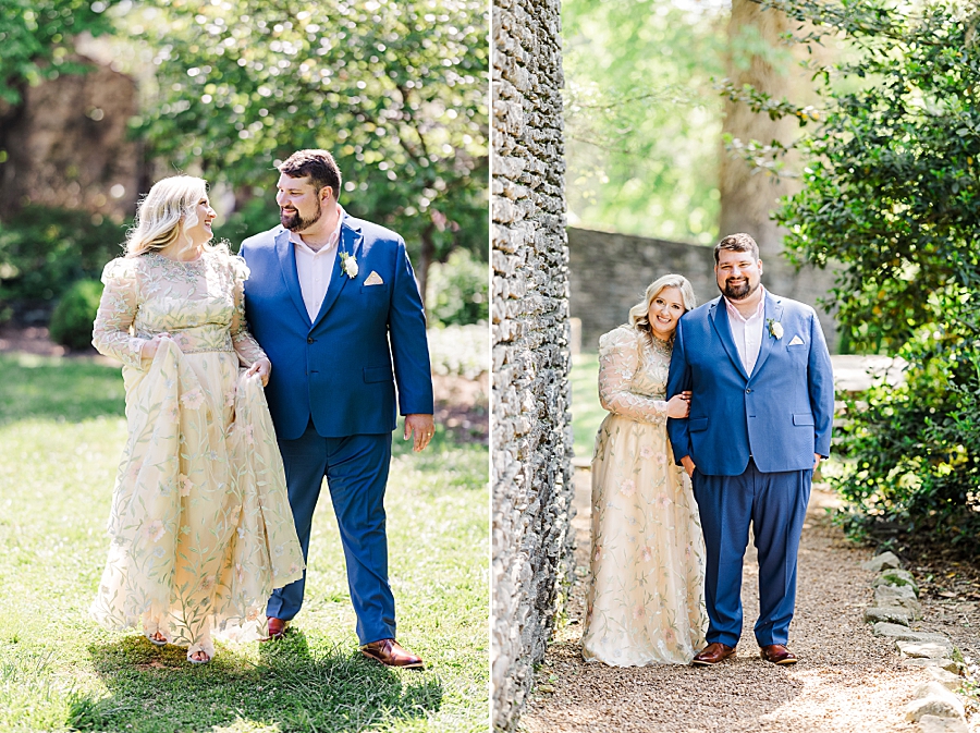 Walking together at Knoxville Botanical Gardens Wedding by Amanda May Photos