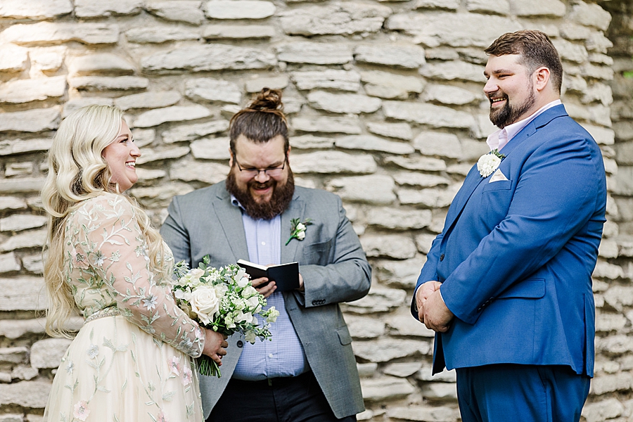 Bride and groom laughing at Knoxville Botanical Gardens Wedding by Amanda May Photos