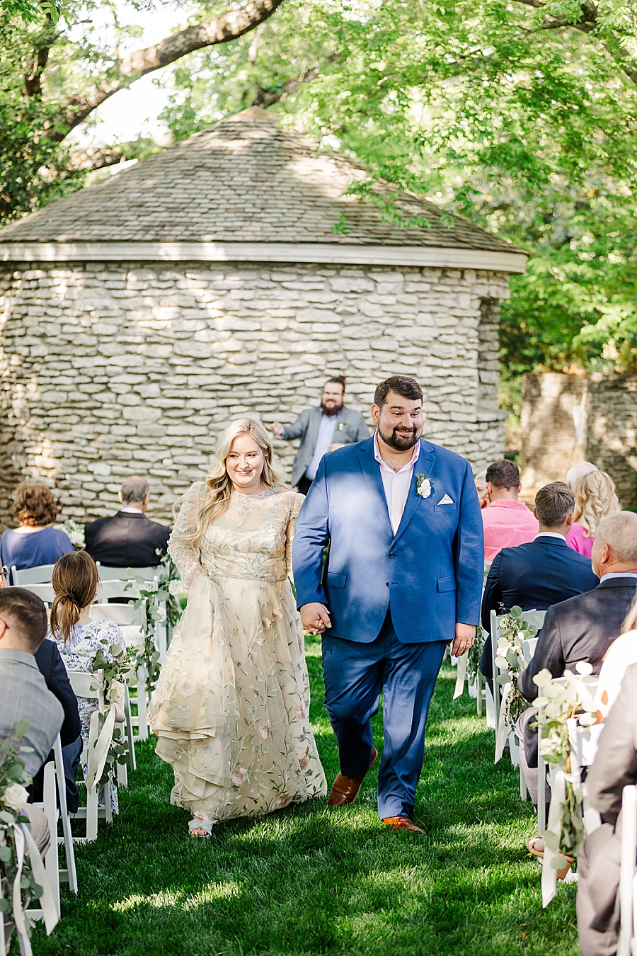 Walking back up the aisle at Knoxville Botanical Gardens Wedding by Amanda May Photos