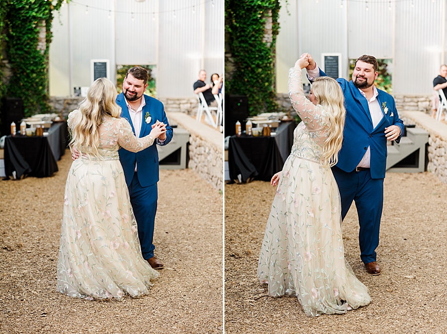 Bride and groom dance at Wedding by Amanda May Photos