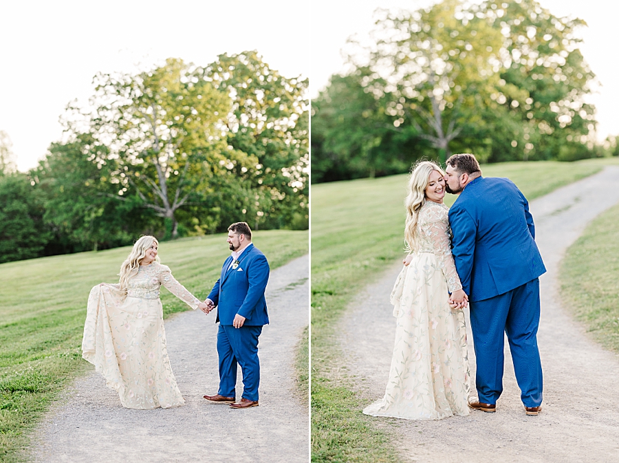 Kissing her cheek at Wedding by Amanda May Photos