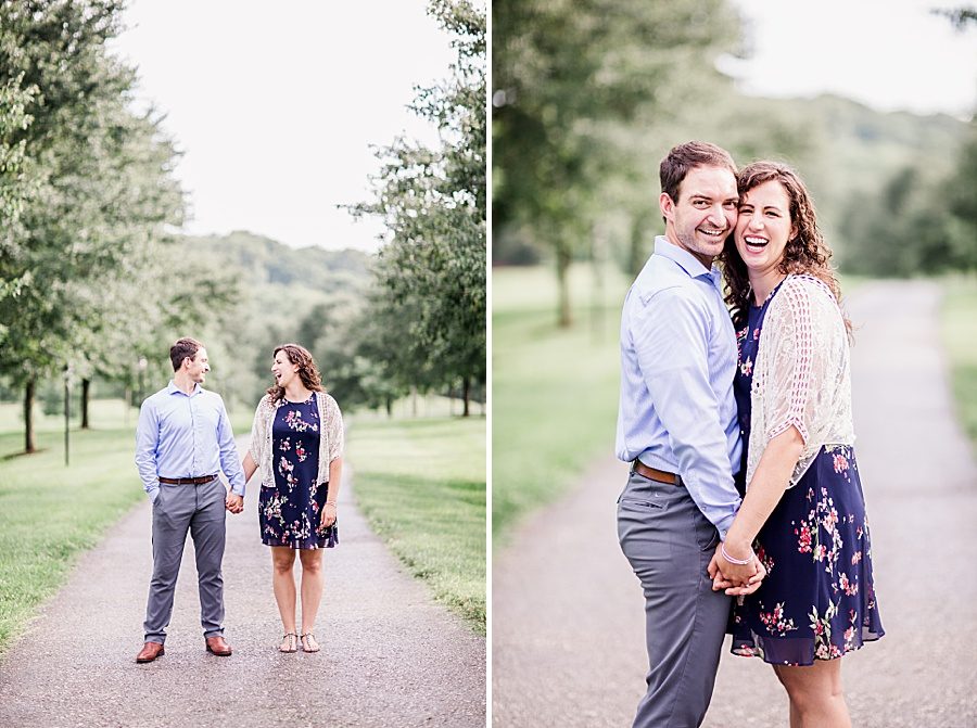 Cheek to cheek at this engagement at Castleton Farms by Knoxville Wedding Photographer, Amanda May Photos