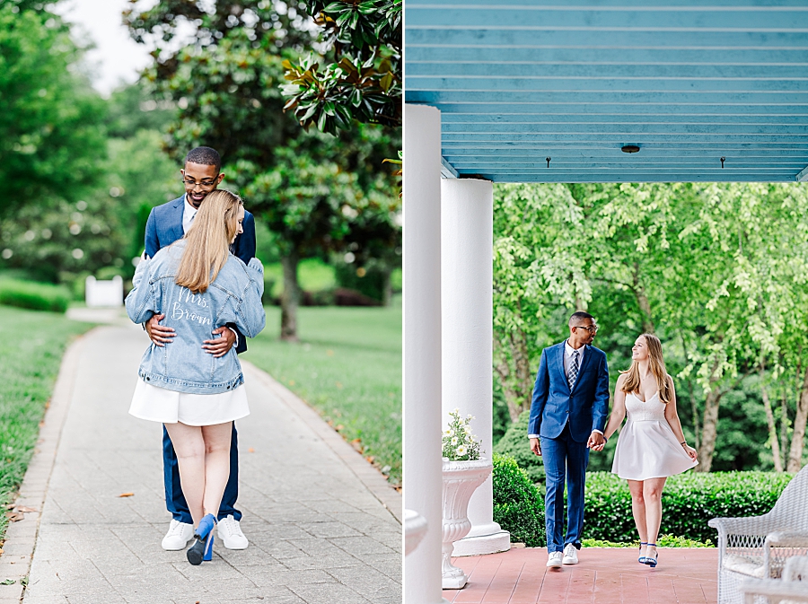 personalized denim jacket at castleton engagement