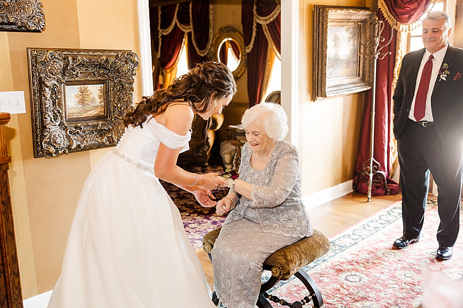 bride talking to grandmother
