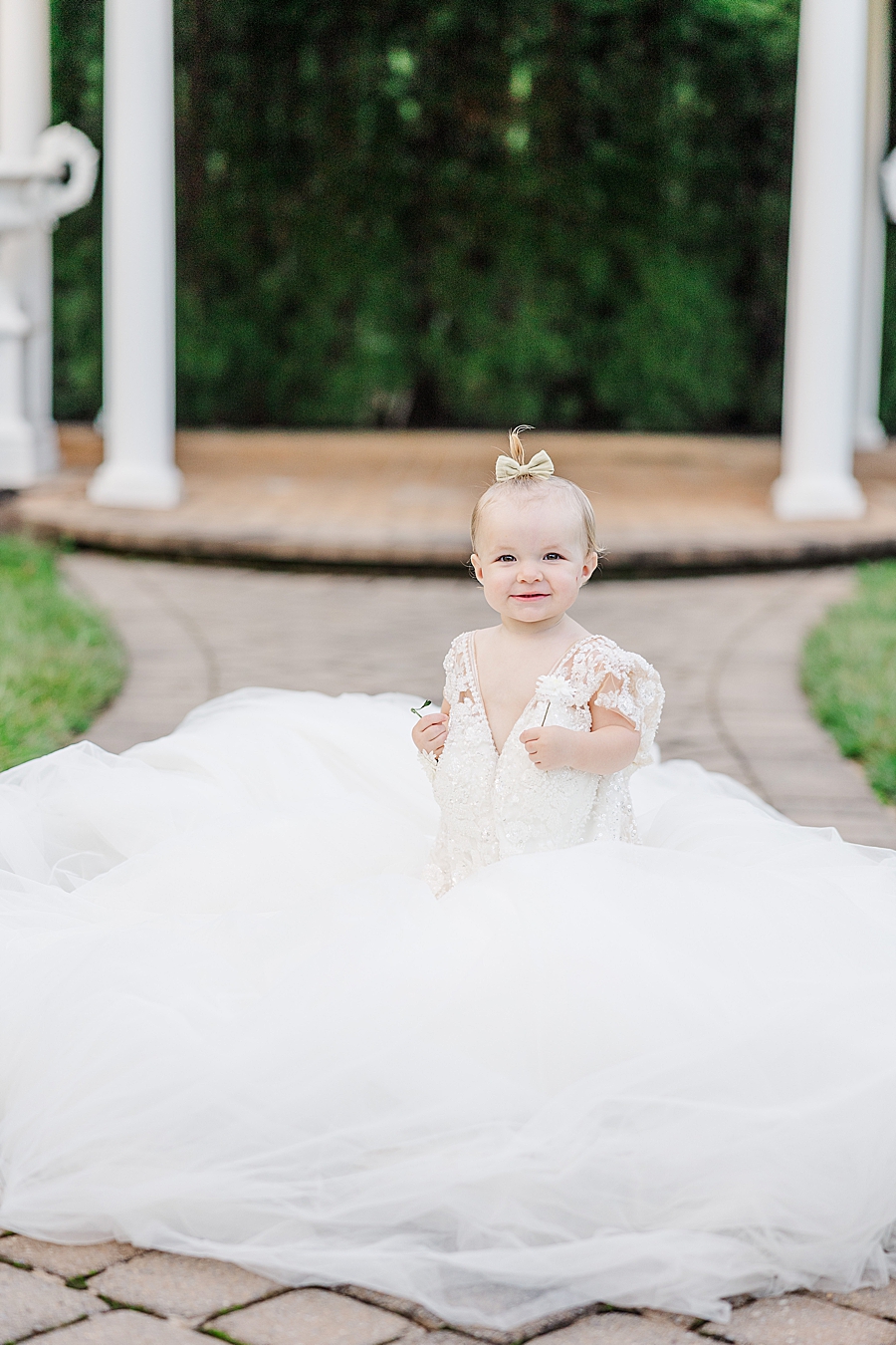 little girl in wedding dress