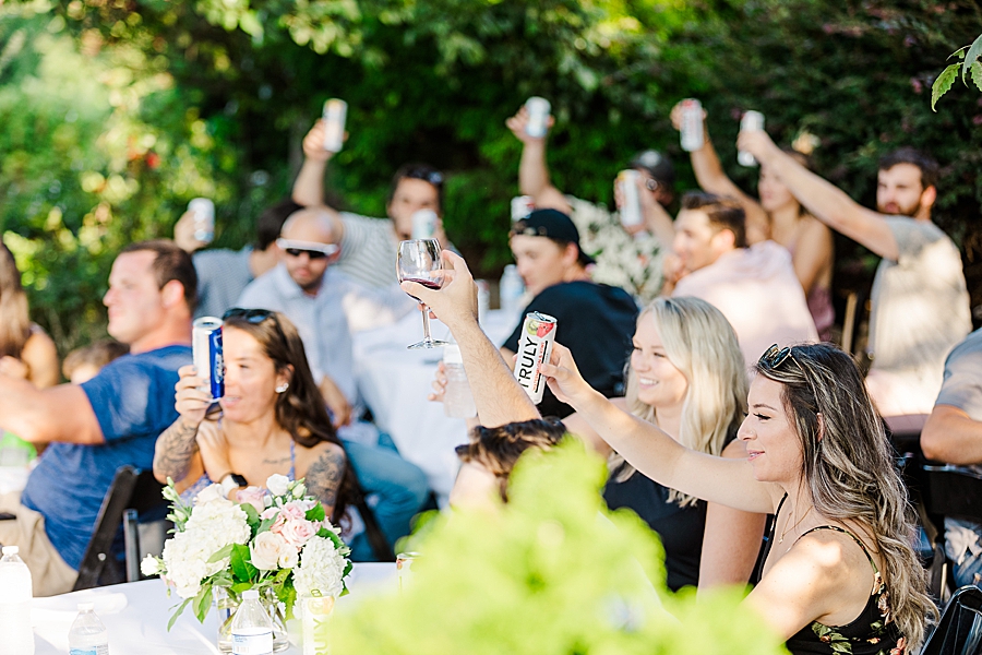 raise a glass at castleton wedding