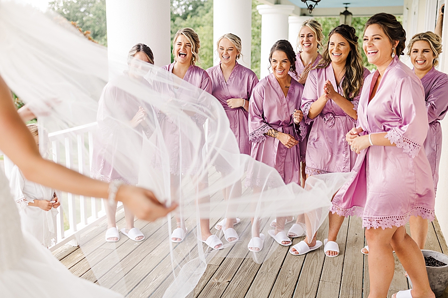 bridesmaids reaction at castleton wedding