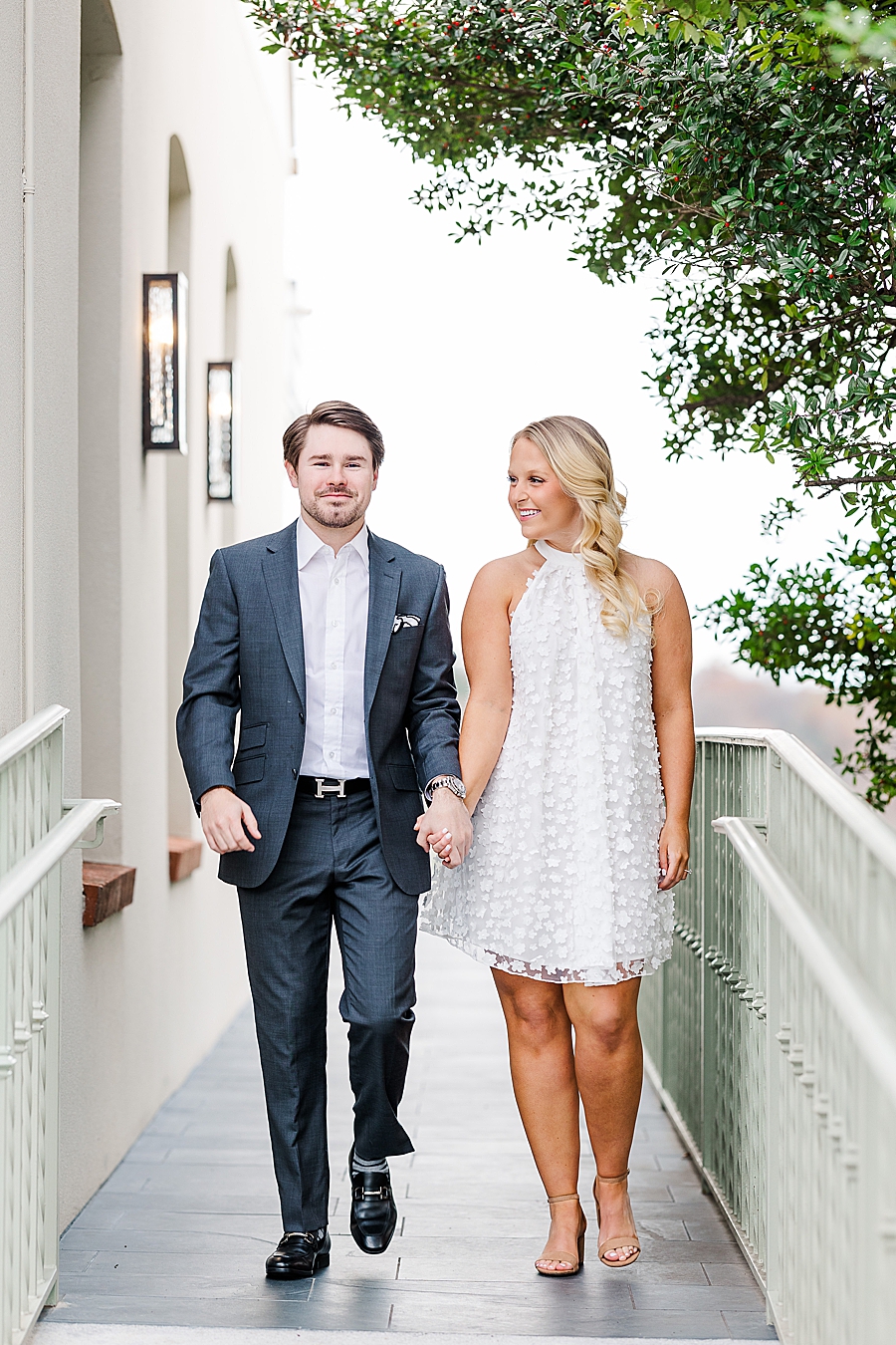 walking together at cherokee country club engagement