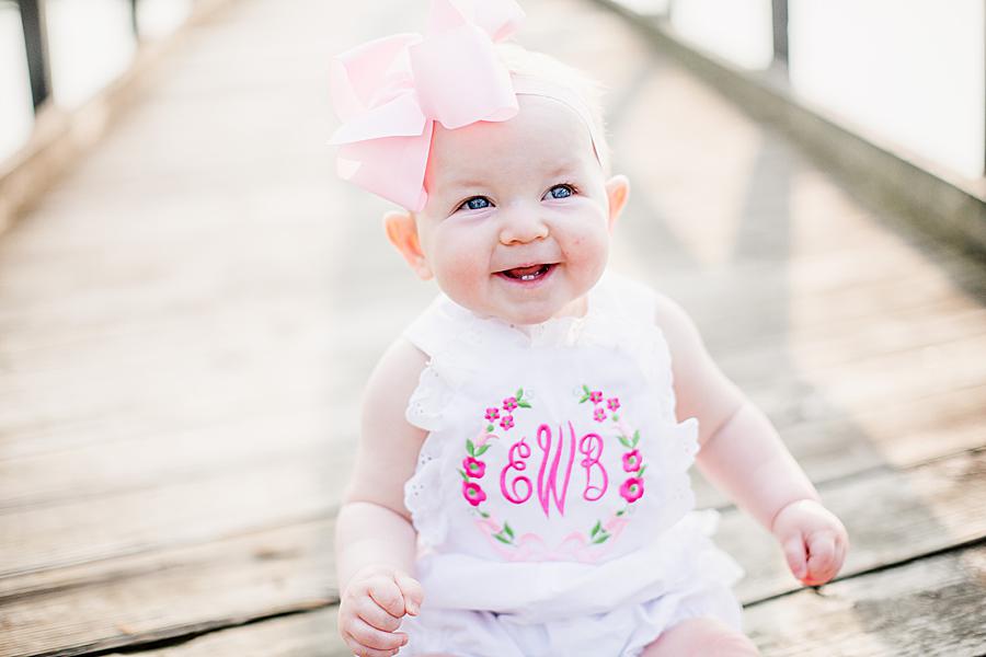 Embroidered onesie at this Concord Park 9 Month by Knoxville Wedding Photographer, Amanda May Photos.