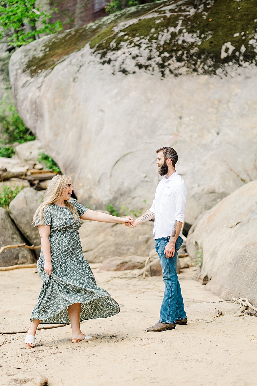 twirling at cumberland falls engagement session