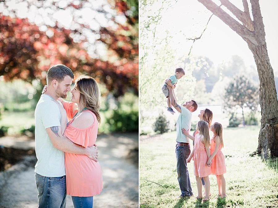 Hand on neck at this UT Gardens Engagement by Knoxville Wedding Photographer, Amanda May Photos.