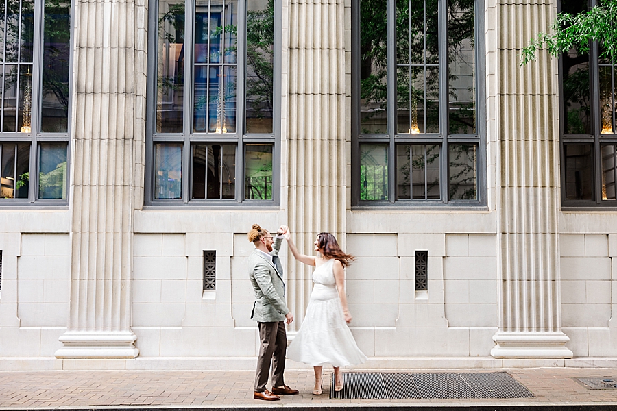 twirling during downtown knoxville engagement