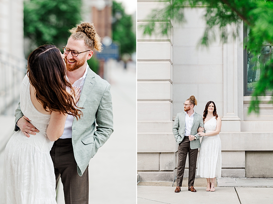 cute couple at downtown knoxville engagement