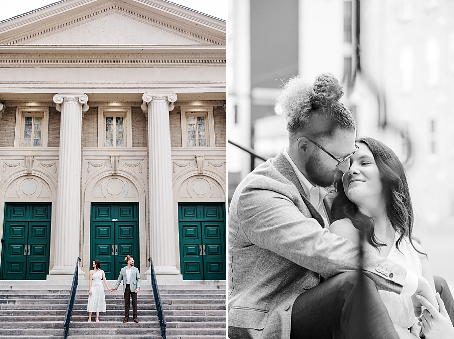 church steps at downtown knoxville engagement