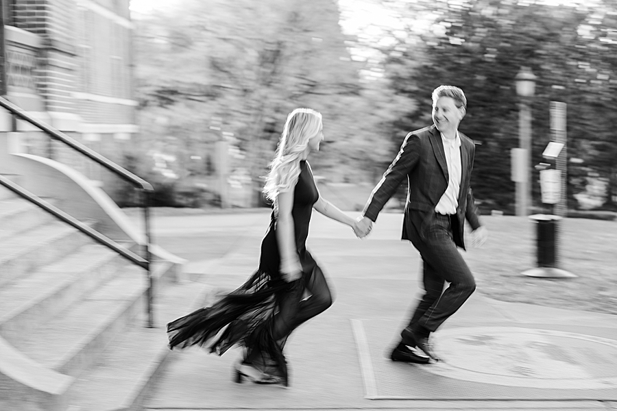 blurry photo of downtown knoxville winter engagement session