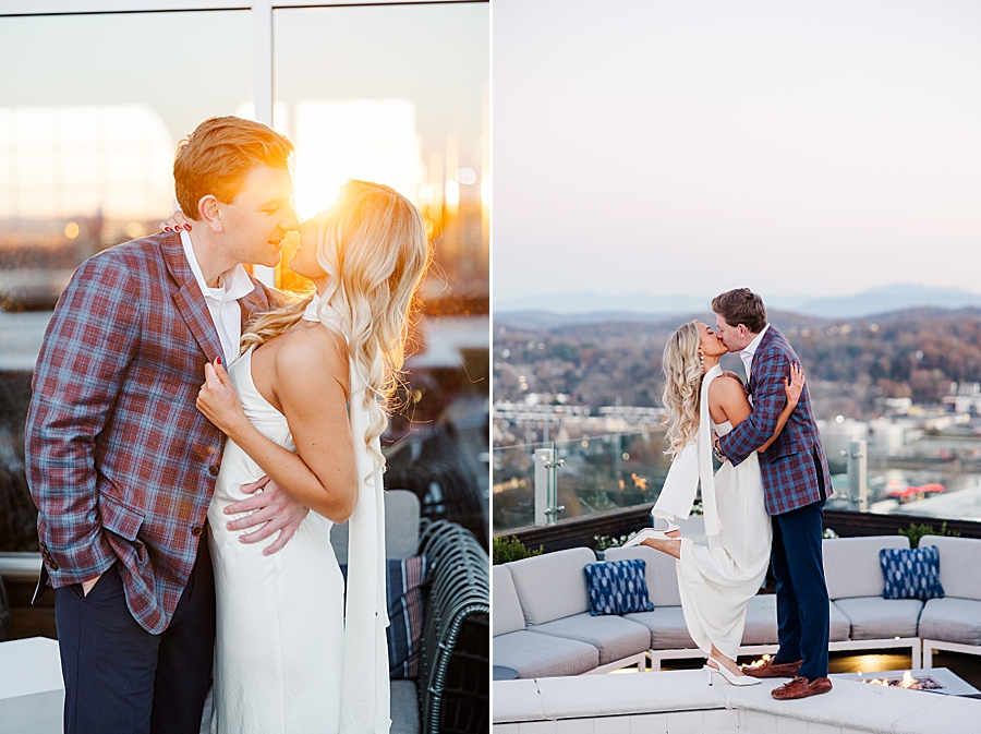 sunset at downtown knoxville winter engagement