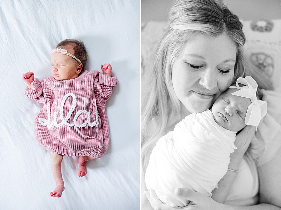 baby in personalized sweater