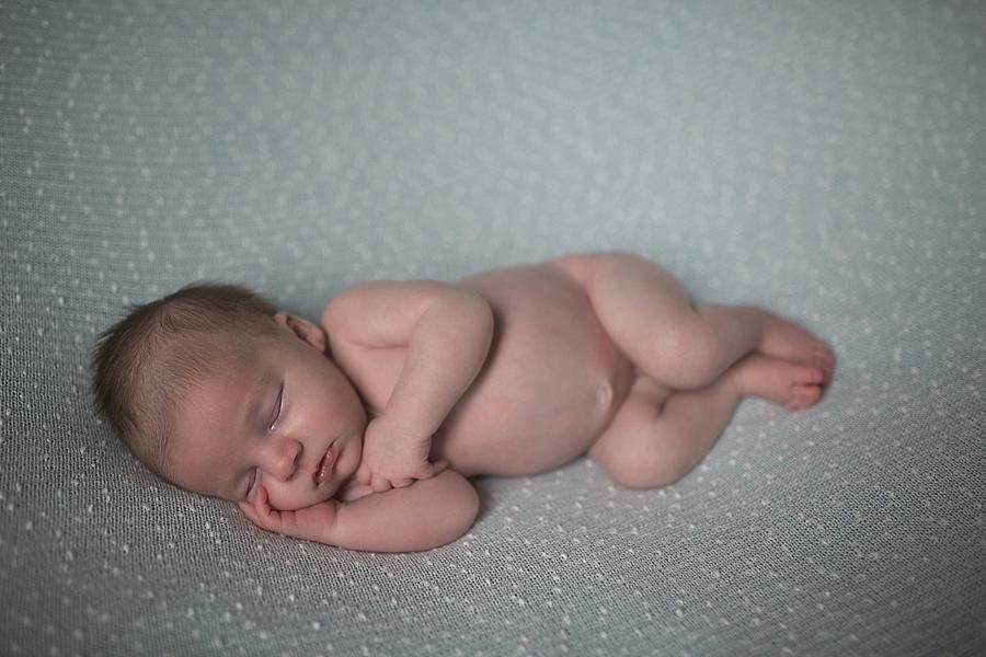 Sleeping baby at this Studio Newborn Photos by Knoxville Wedding Photographer, Amanda May Photos.