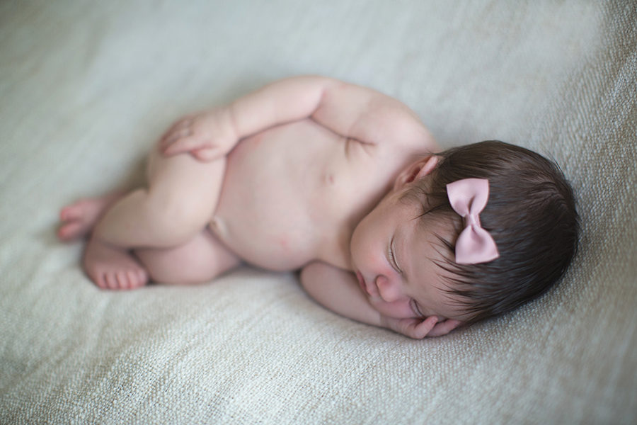 Mauve bow at this Tullahoma, TN newborn session by Knoxville Wedding Photographer, Amanda May Photos.