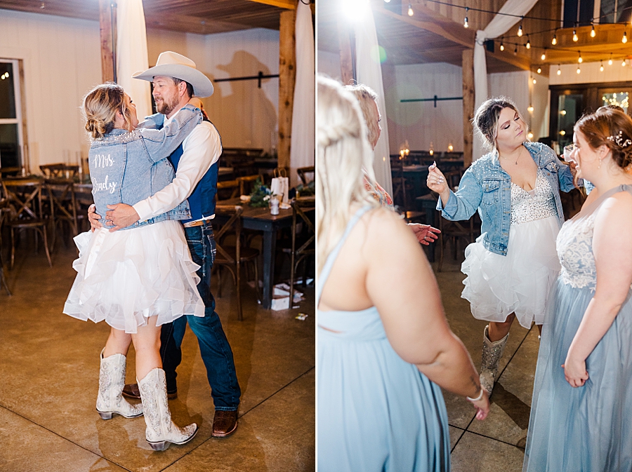 Bride and groom dancing at wedding by Amanda May Photos