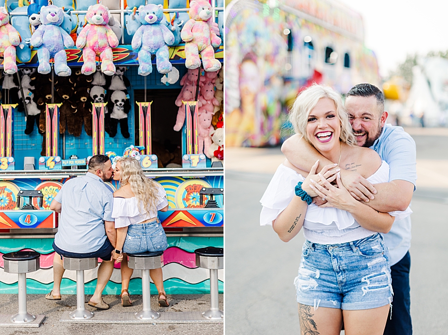 kissing at this fair engagement session