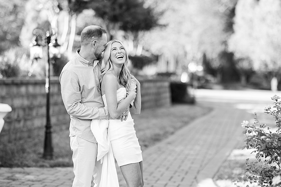 black and white photo of fall castleton farms engagement