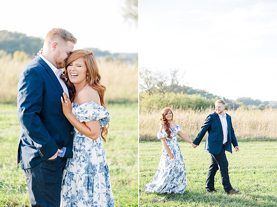 couple at fall marblegate farm engagement session