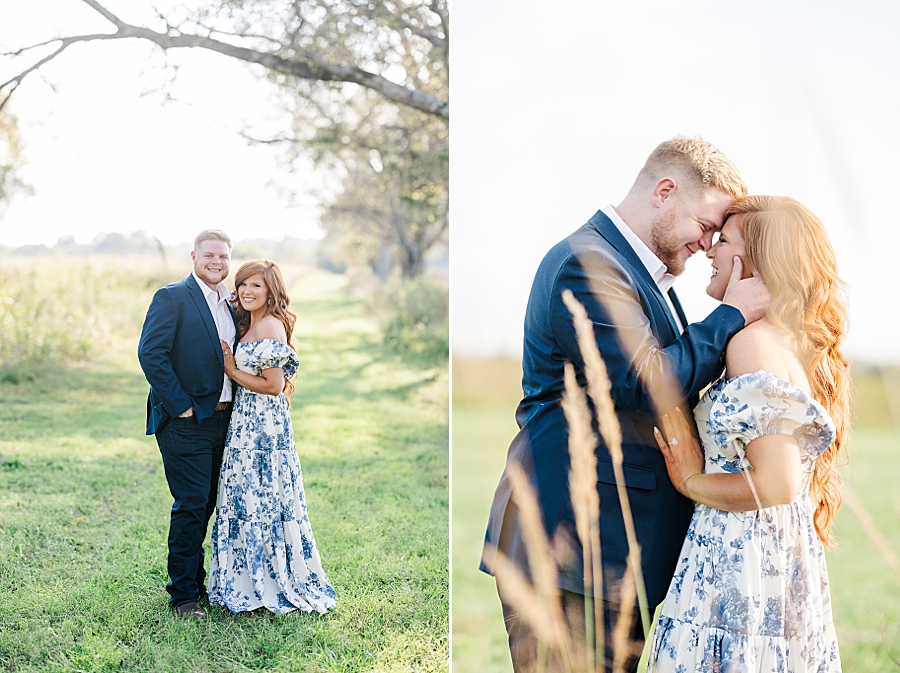 foreheads together at fall marblegate farm engagement