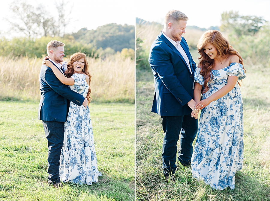 golden hour during engagement session