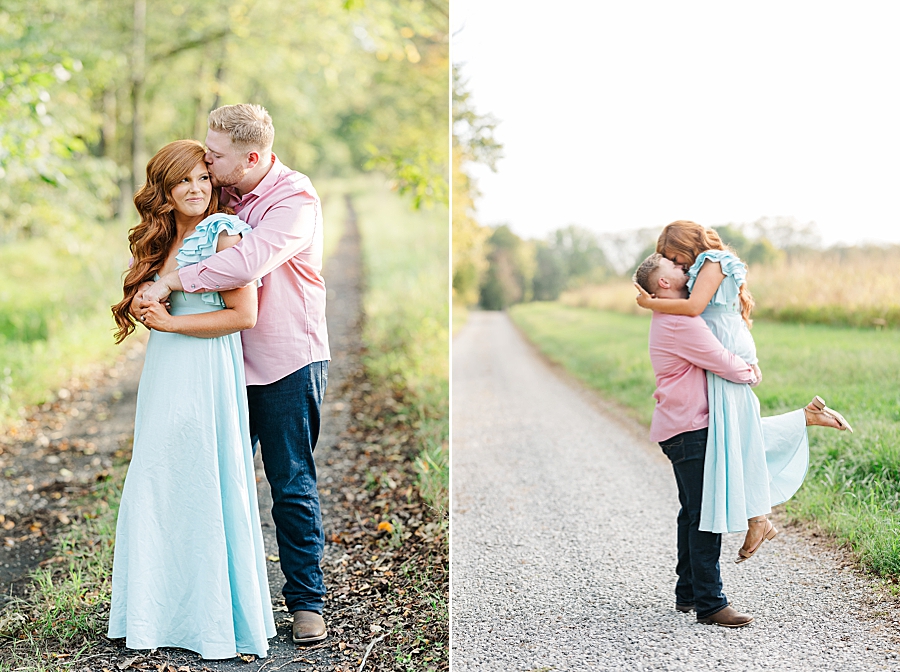 cute outfits at fall marblegate farm engagement session