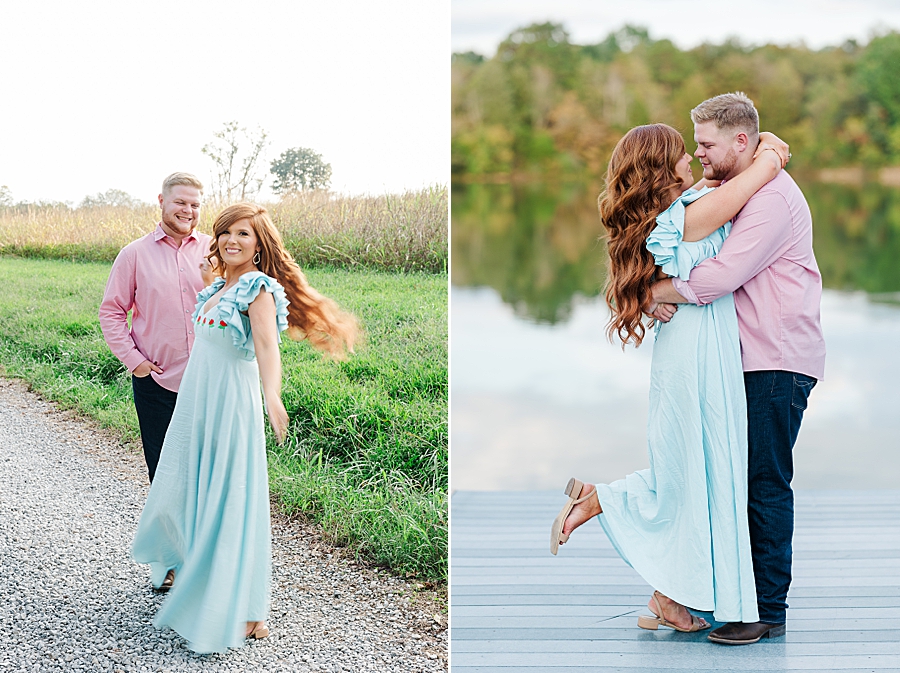 couple standing on dock