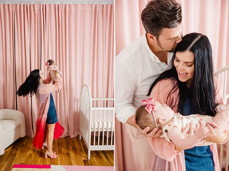 Dad kissing mom's forehead at Home Lifestyle Session by Amanda May Photos