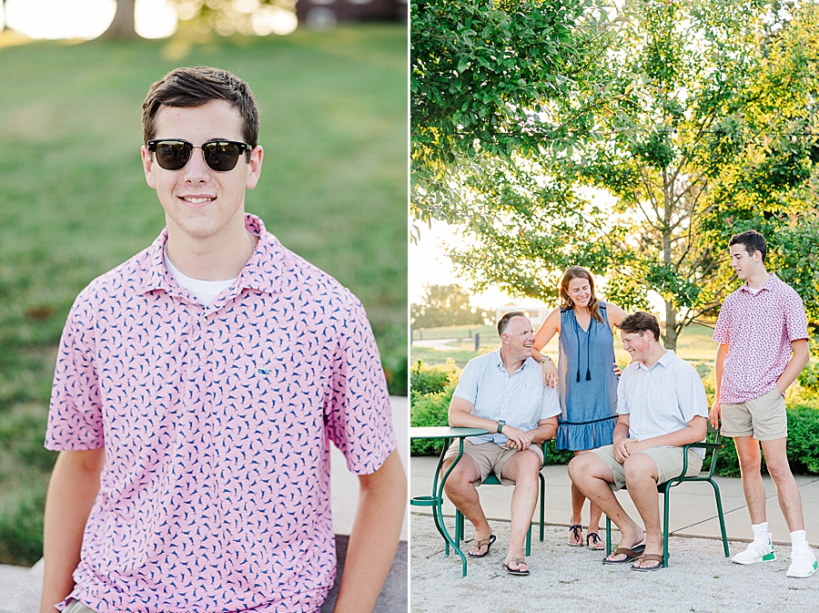 golden hour at family session at lakeshore