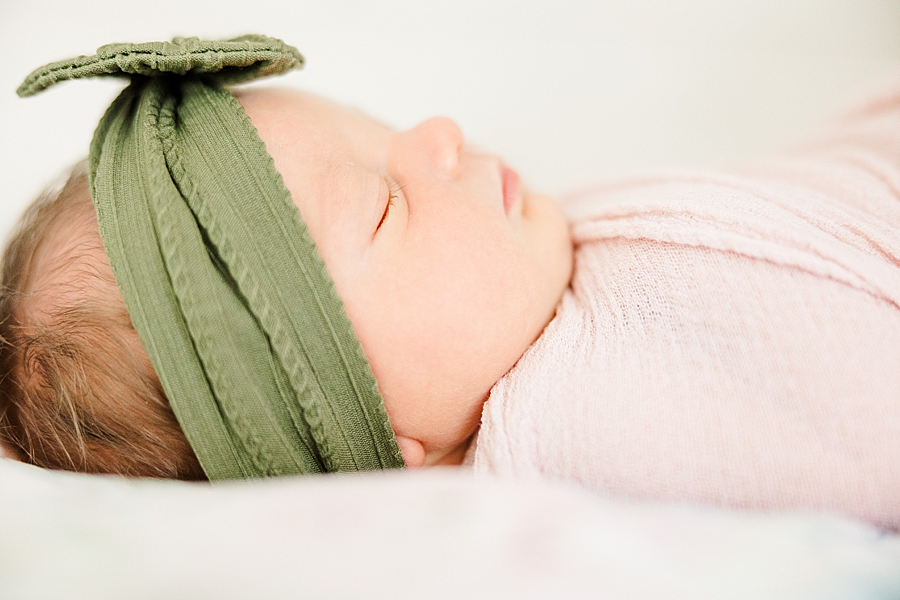 sleeping baby at floral newborn session