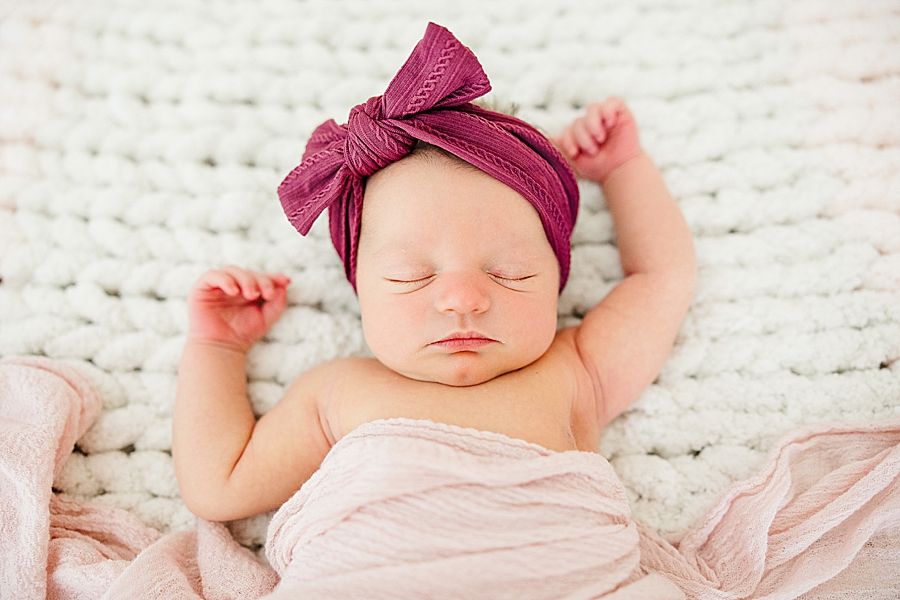 baby girl at floral newborn session
