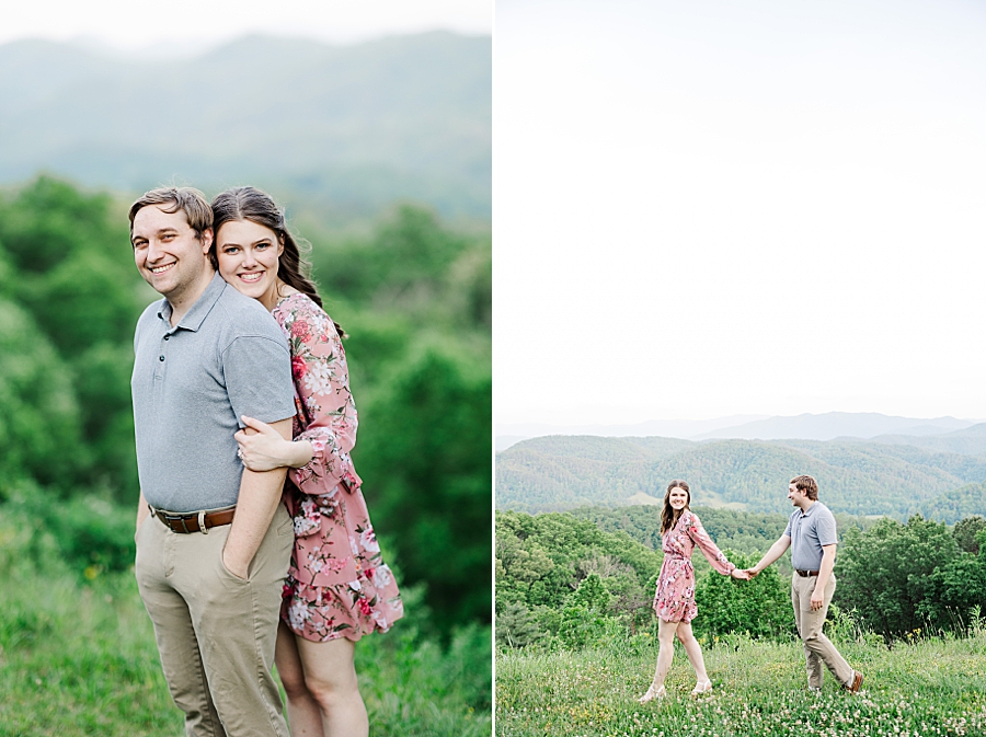 strolling at foothills parkway engagement