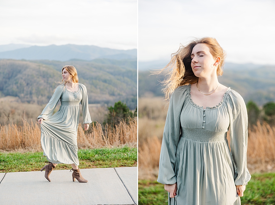 flowy dress at foothills parkway senior