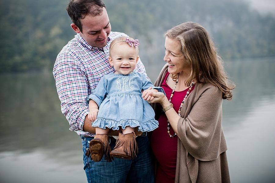 By the lake at this Melton Hill Park Sunrise Session by Knoxville Wedding Photographer, Amanda May Photos.