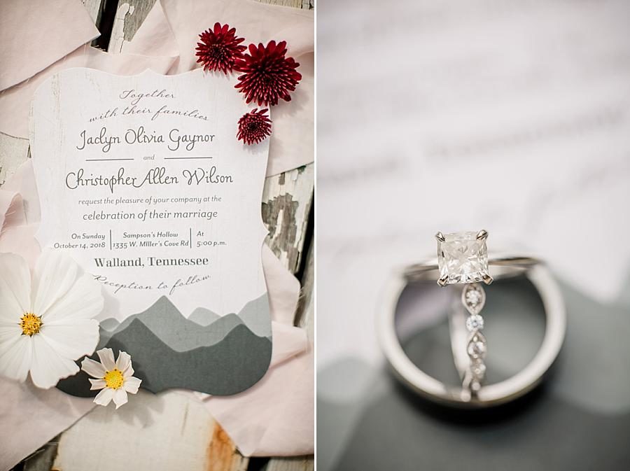 Invitation suite at this Sampson's Hollow Fall Wedding by Knoxville Wedding Photographer, Amanda May Photos.