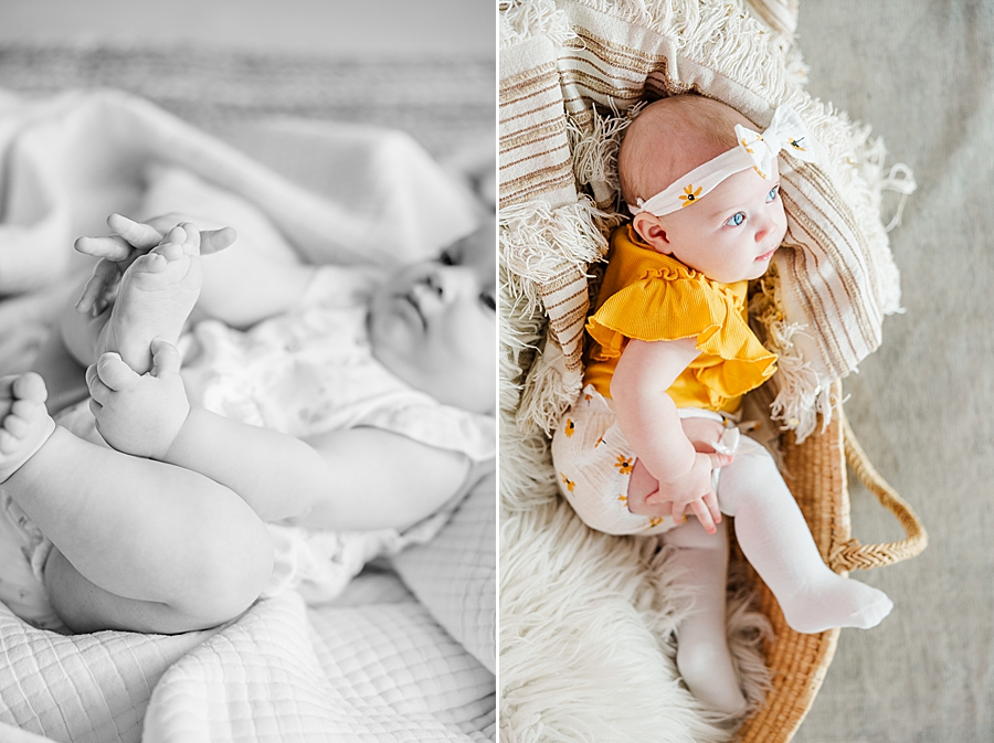 baby in yellow at highlight studio 6 months session
