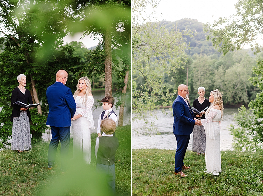 exchanging vows at hot springs