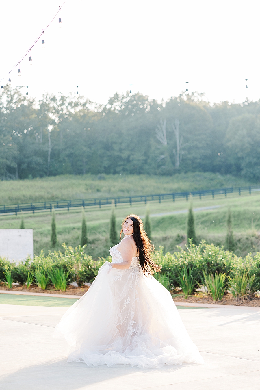 bride in vineyard
