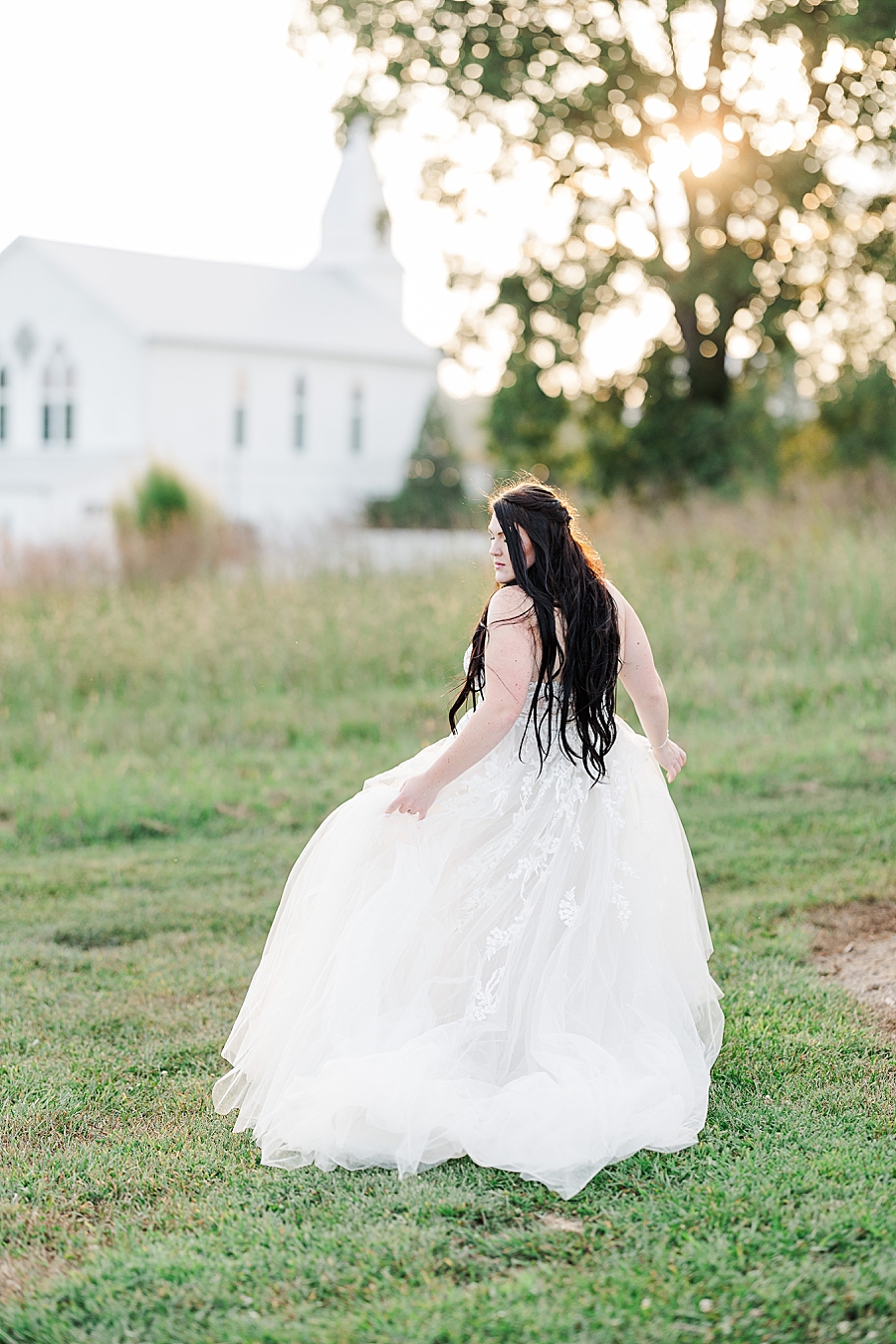 bride with long black hair