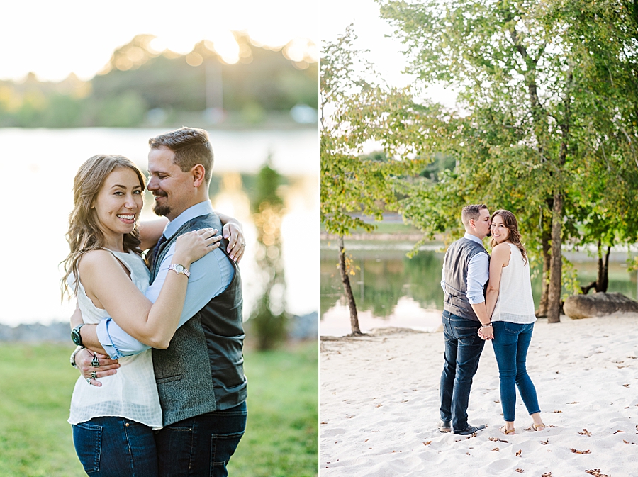 kiss on the cheek at hunter valley engagement