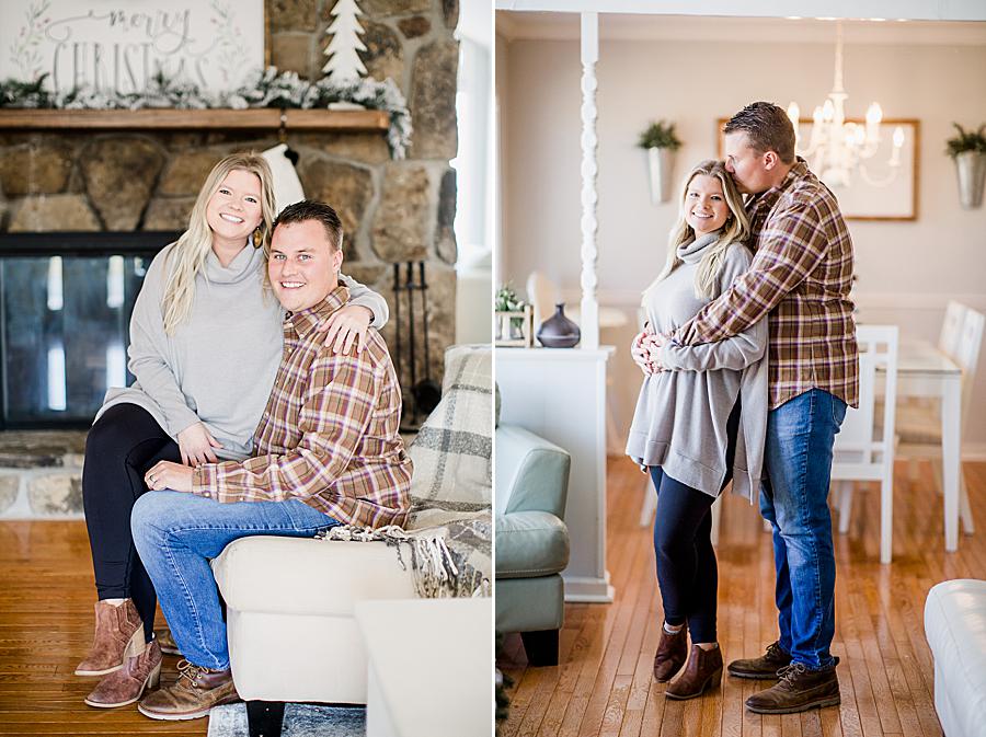 Brown booties at this in-home lifestyle session by Knoxville Wedding Photographer, Amanda May Photos.