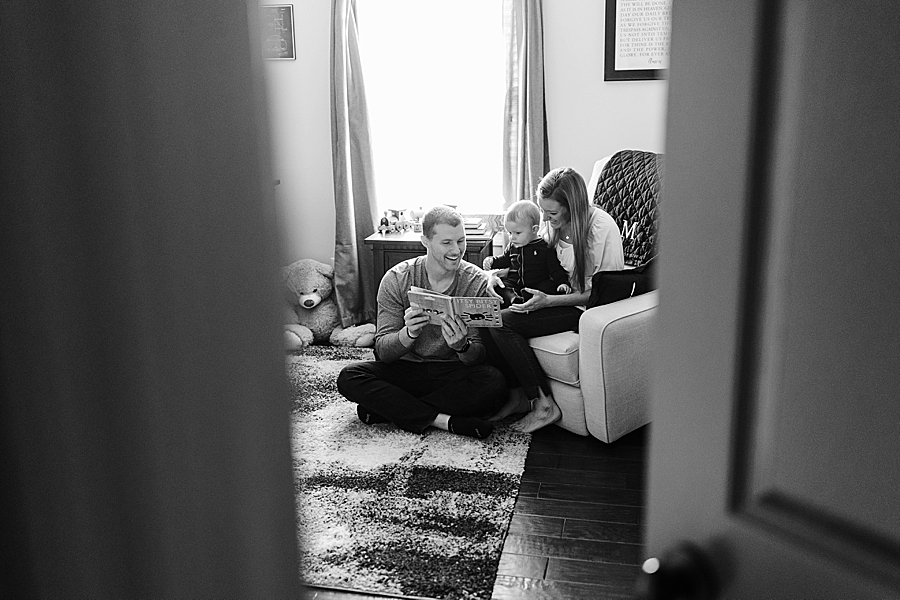 family reading at in home session