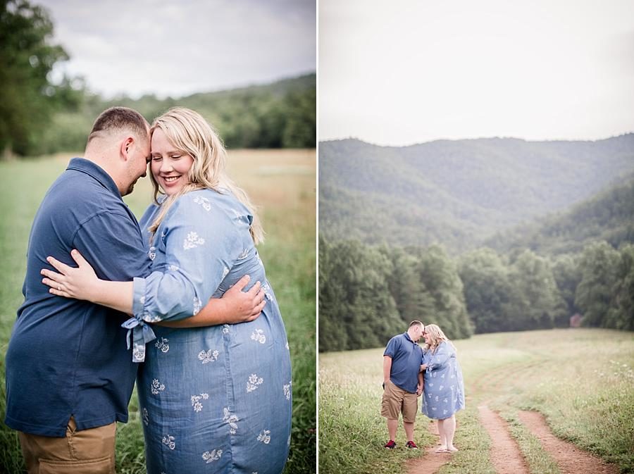 Mountain backdrop at this Cades Cove Engagement by Knoxville Wedding Photographer, Amanda May Photos.